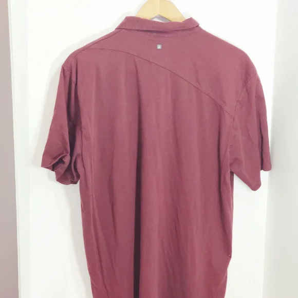 Volcom Polo Shirt Adult X-Large Burgundy Skater Skateboarder Casual Rugby Mens - Picture 2 of 7